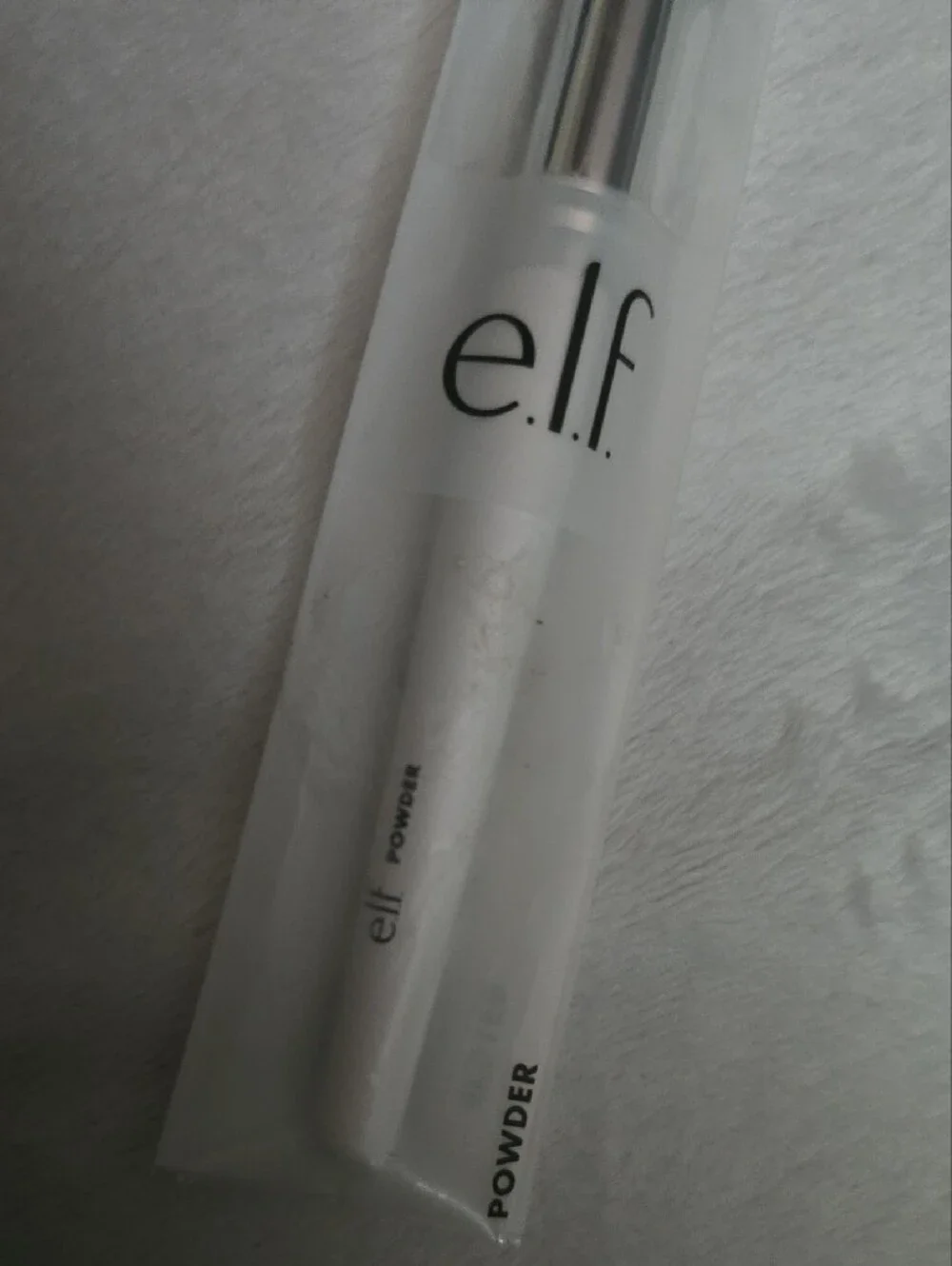 e.l.f. Powder Brush with White Handle and Brown Bristles